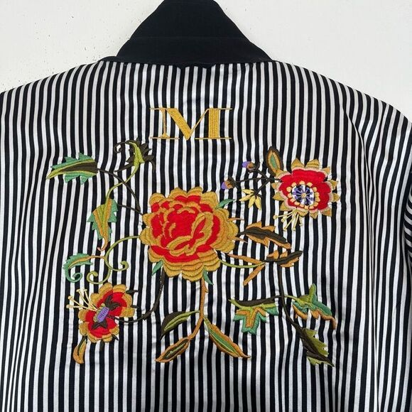 Mycra Pac Short Gabby Raincoat Medium Large Black Striped Embroidered Lining - Picture 9 of 15